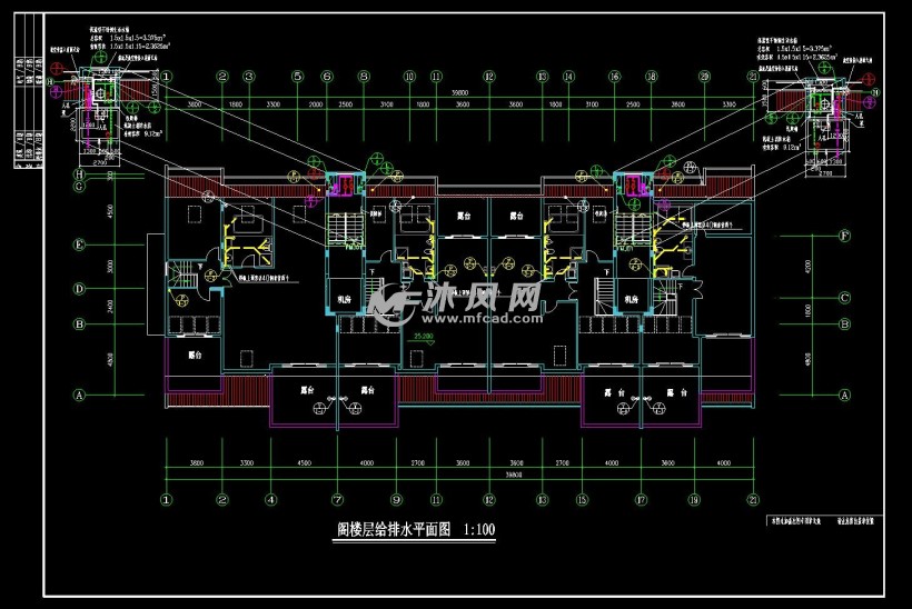 某九层普通住宅给排水设计图- cad建筑图纸 - 沐风网