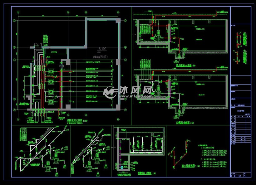 某高级酒店地下室给排水消防设计图