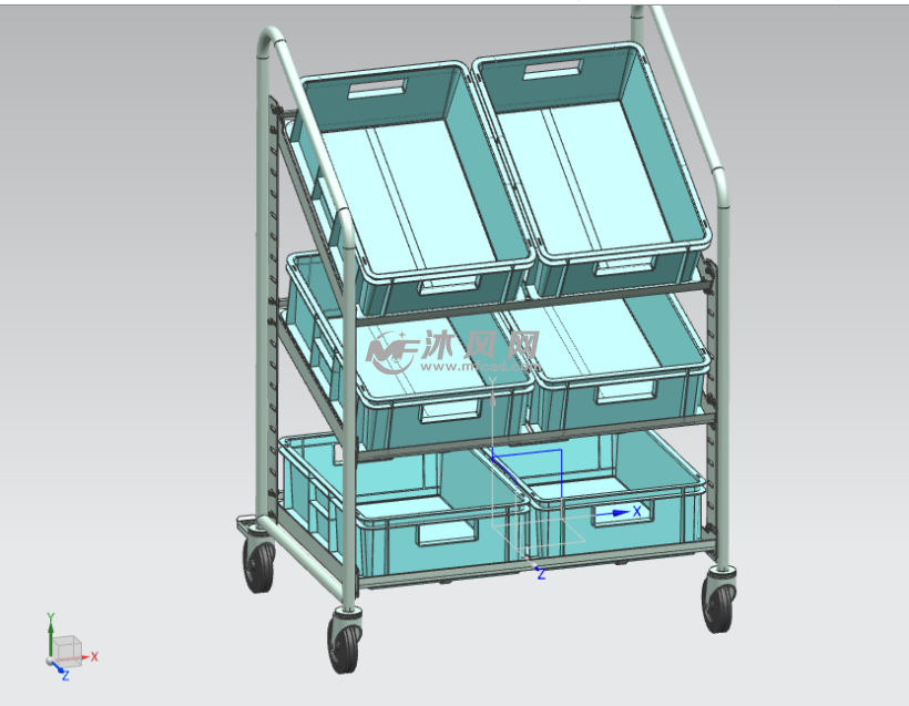 工具箱置放移动工具车模型 工位器具图纸 沐风网