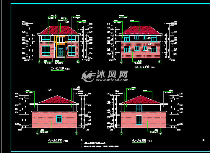 轻钢别墅 别墅2号- 建筑图纸 - 沐风网