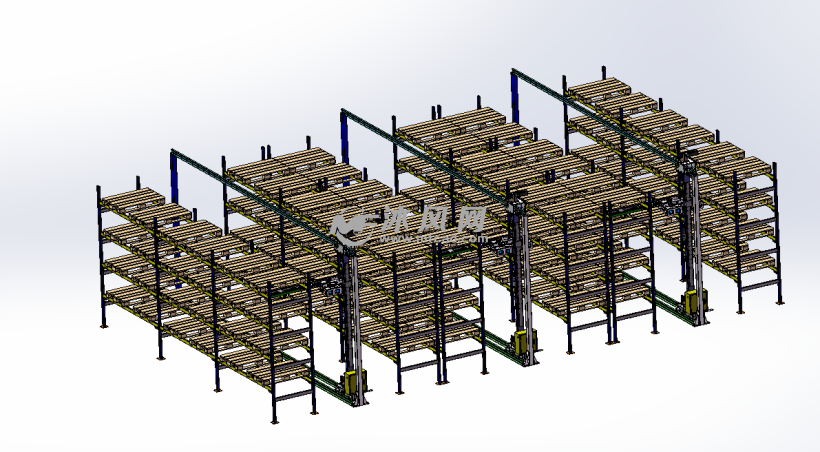 模型库 机械设备 立体仓库         这是一套自动化立体仓库的三维