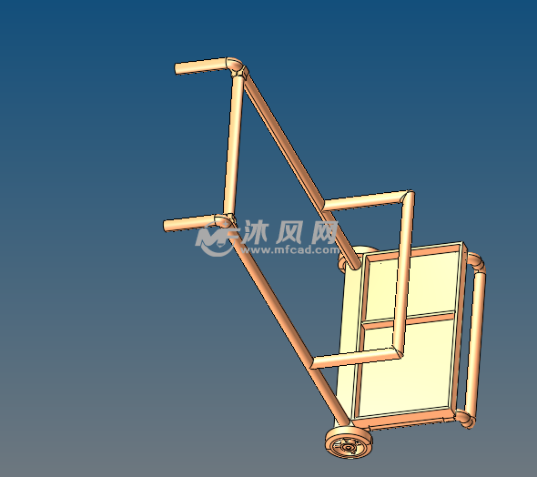 简单手推车模型设计 工位器具图纸-沐风网