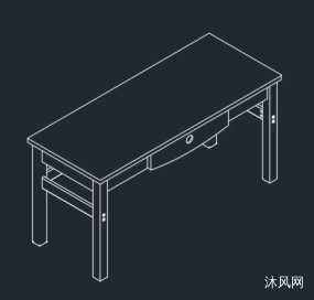 一套实木书桌cad图纸图纸合集的封面图