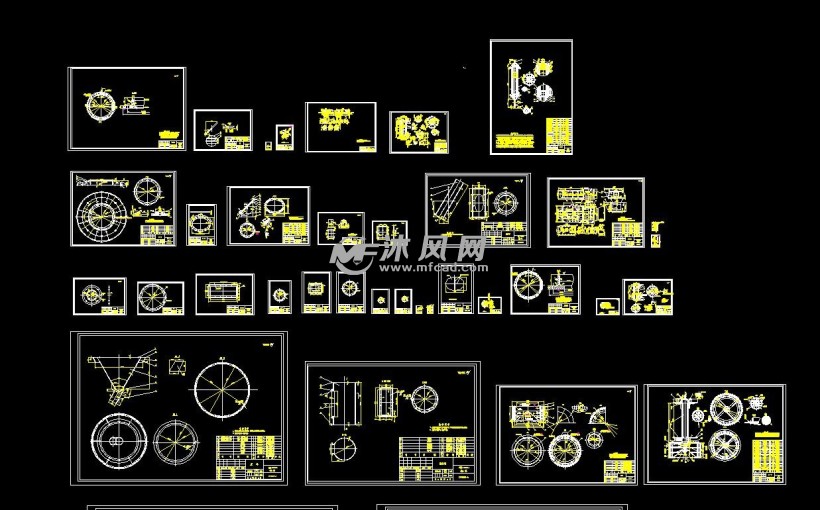 详细的各种配套的部件零件图的图纸预览图