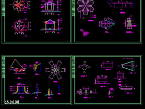 现代花式六边亭设计施工图3.6x3.1m