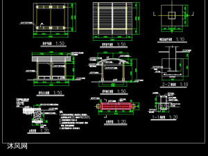 钢结构景观木亭设计施工图5x4m