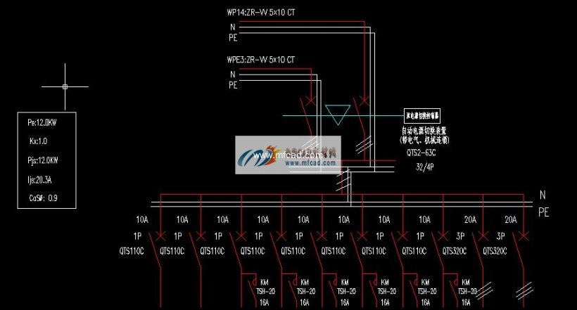 配电箱接线图 电气控制原理图纸 沐风图纸