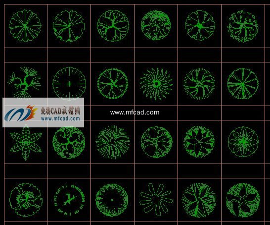 cad树平面图块