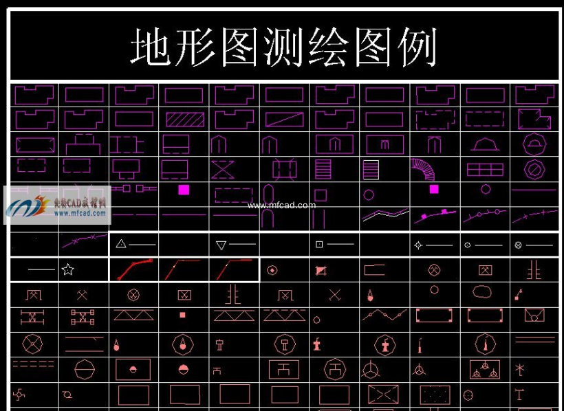 cad绘制地形图测绘图例