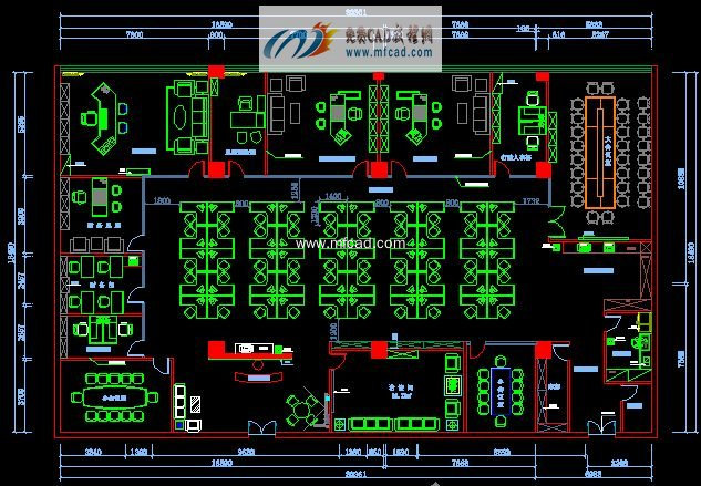 某办公室cad平面布置图
