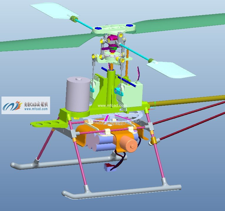 proe直升机模型