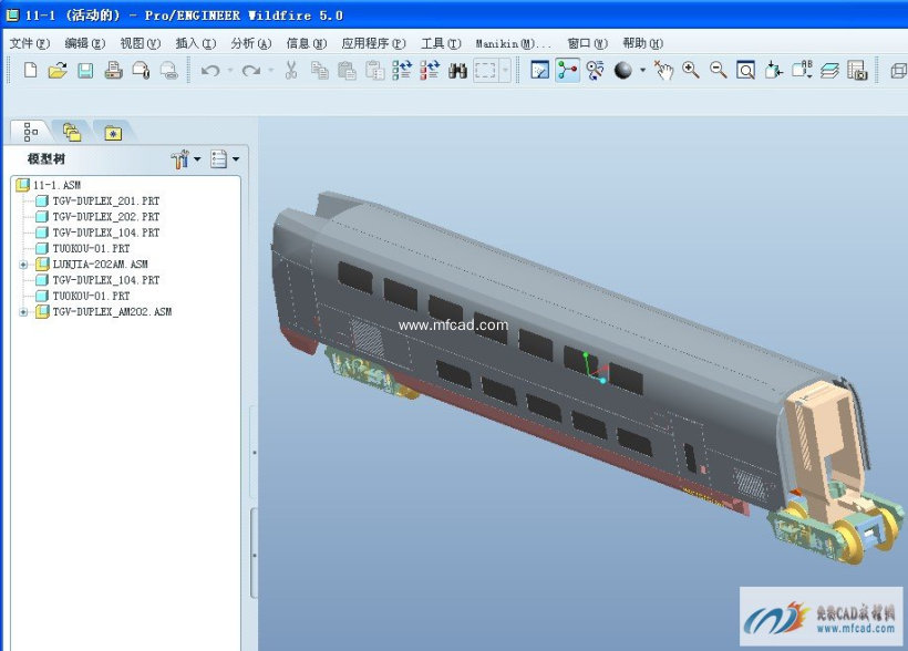 0火车模型 - proe交通工具类模型下载 - 沐风图纸
