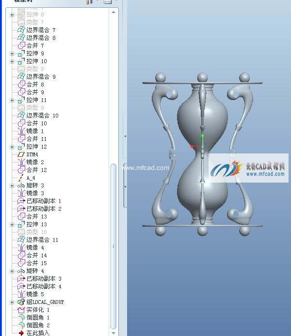 proe精美沙漏的模型