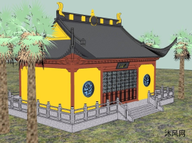 天王殿寺庙古建筑三维模型