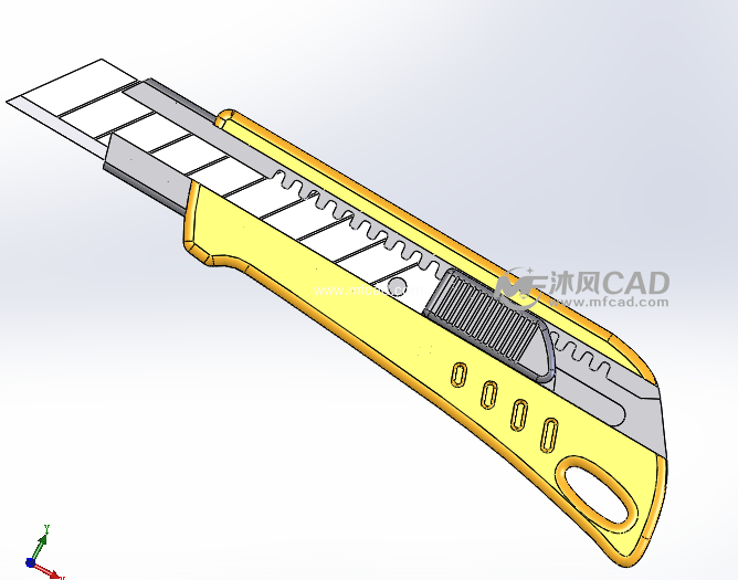美术刀 - solidworks办公用品模型下载 - 沐风图纸
