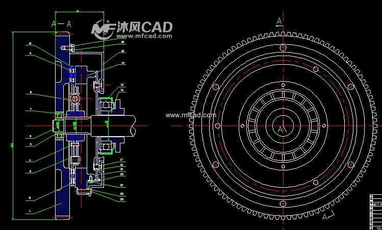 圖紙簡介本圖紙為膜片彈簧離合器設計圖紙,圖紙內容包括:a1總裝配圖一