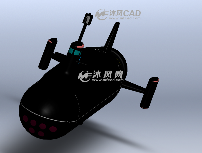 solidworks软件绘制的鱼雷模型,该模型结构清晰,各个部件设计合理实用