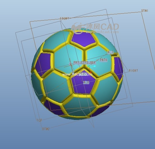 足球- proe运动器材类模型下载 - 沐风图纸