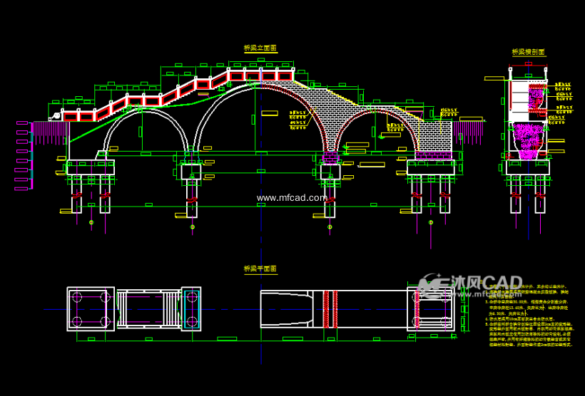 某景观桥梁总平面布置图