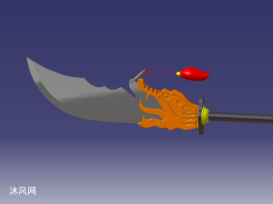 青龙偃月刀 - catia运动器材类模型 - 沐风图纸