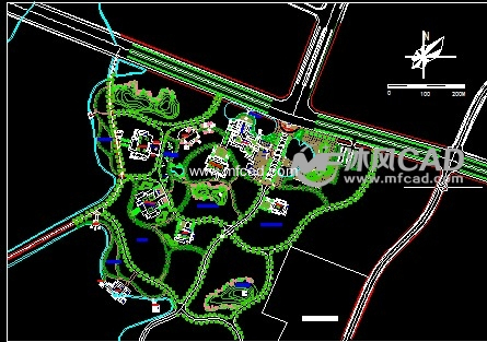 公园入口景观设计图 - autocad公园及游园规划图下载 - 沐风图纸