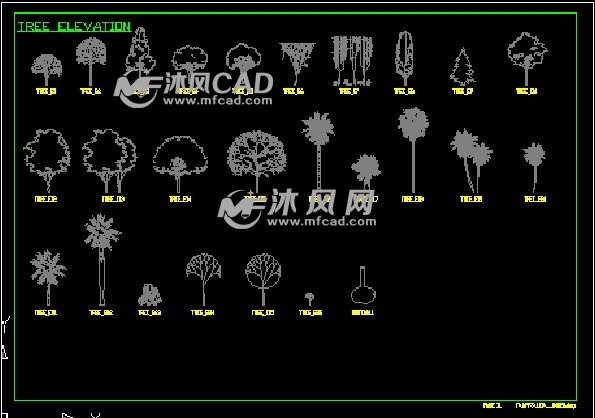 cad里面植物图例