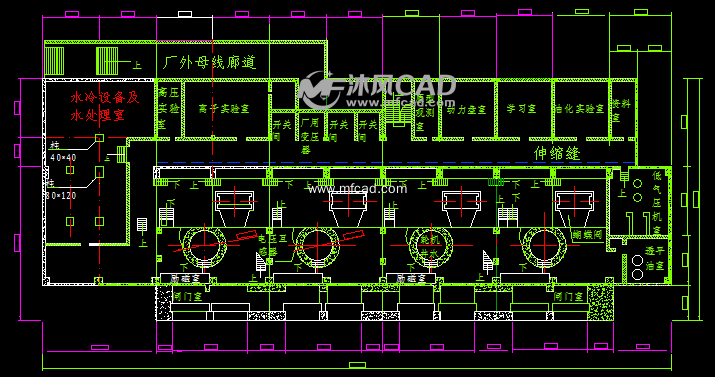某水电站水轮机层平面图