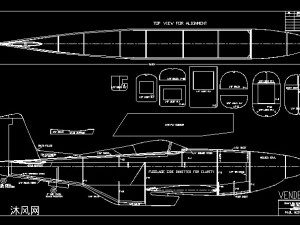 p51战斗机二维图