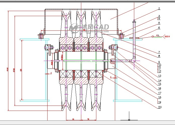 起重机用定滑轮设计图