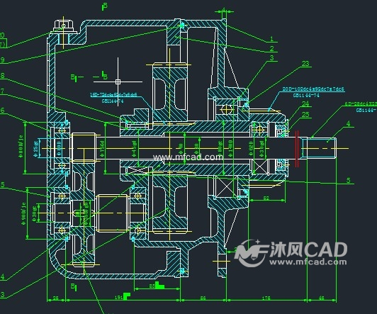 cdⅠ型5吨电动葫芦减速器装配图