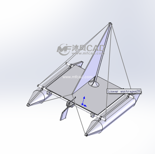 簡易帆船模型 - solidworks交通工具模型下載 - 沐風圖紙