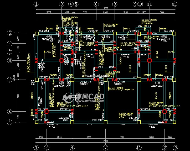 880层梁结构布置图
