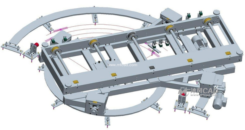 proe偏心旋转滚床模型 - proe机械设备模型下载 - 沐风图纸
