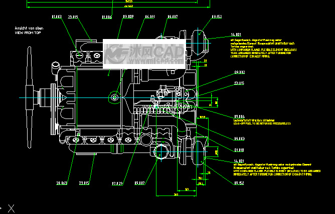 奔驰汽车柴油发动机装配图图纸下载_动力系统图纸 - 沐风网