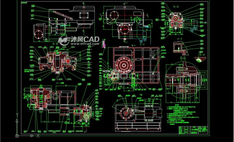 数控滚齿机工作台装配图 autocad机械加工机床图纸下载 沐风图纸