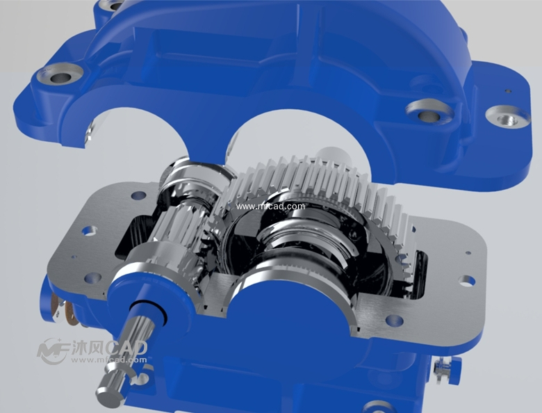 齿轮减速机(机械制图练习) - proe传动件减速器类模型下载 - 沐风图纸