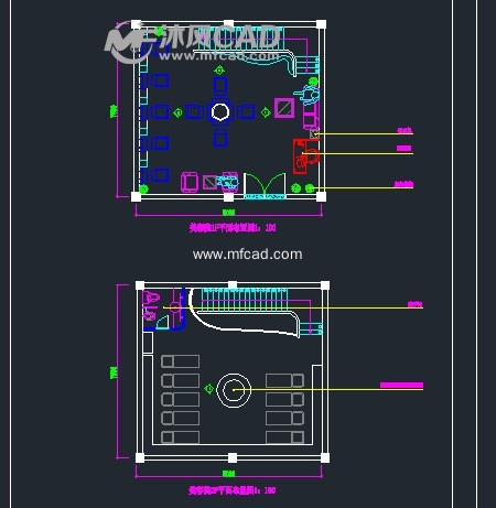 美髮美容院cad室內設計方案 - cad其它商業綜合建築圖紙下載,免費cad