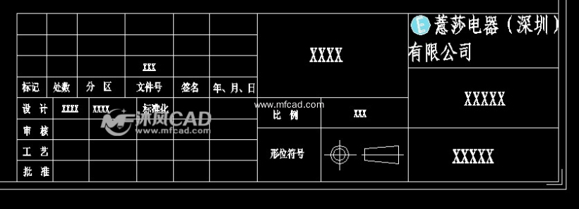 几个cad机械标准图框
