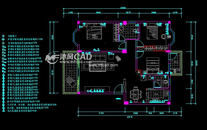 裕錦園15號樓305住宅插座佈局