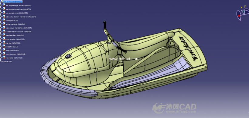 水上摩托艇模型 catia交通工具模型 沐风图纸