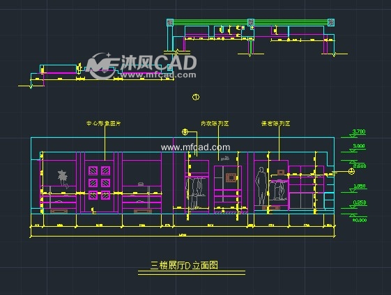 一套展示厅室内设计装修图 - cad其他文化展示类建筑图纸下载,免费