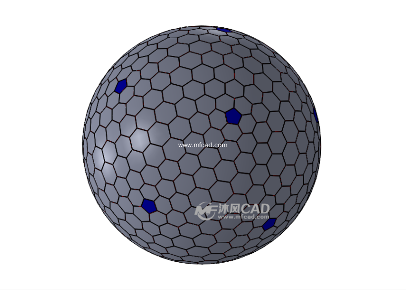 正六边形面构成的球体模型
