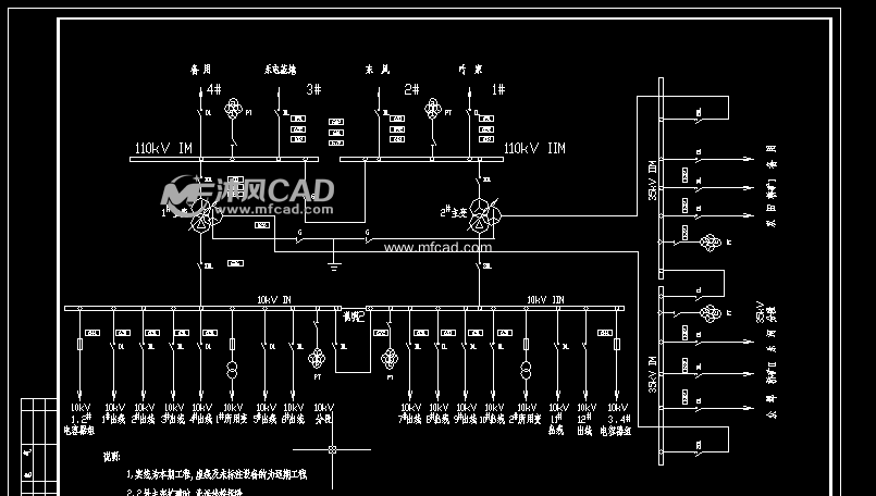 110kv变电站一次系统图