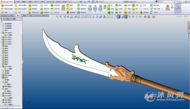 十八般兵器刀系列之二——青龙偃月刀-日常用品图纸-沐风网