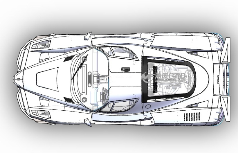 (1/3 整体图图纸简介solidworks设计的法拉利恩佐跑车3d模型,包含