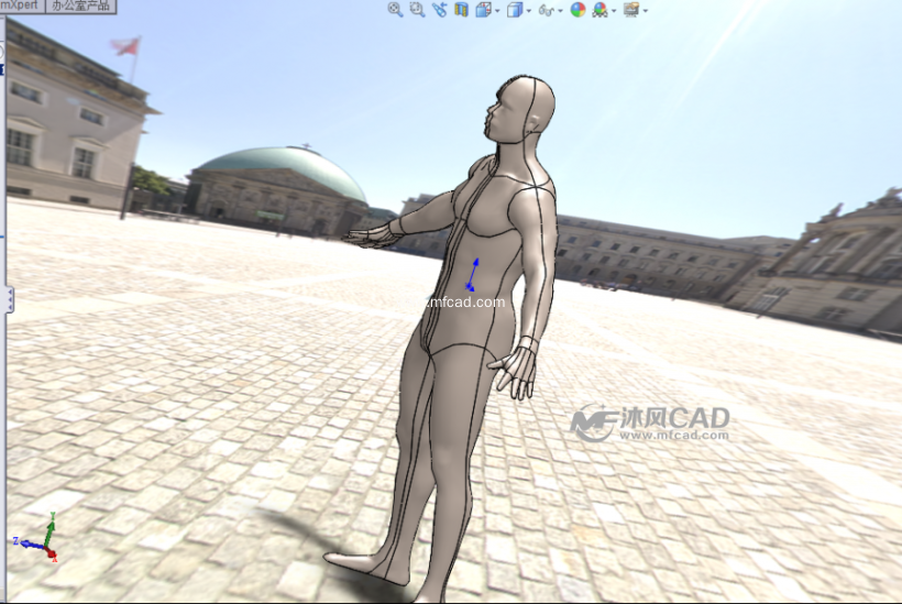 (1/3) 男模侧面图纸简介本模型是由solidworks创建的标准男性人体模型