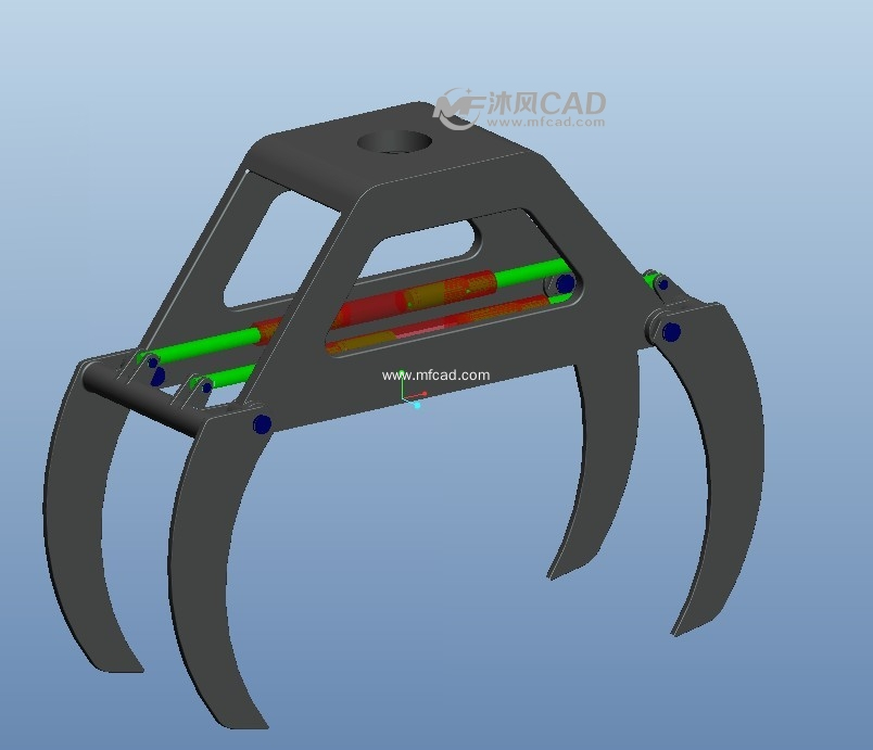 圆柱物体夹持机械手 - proe常用机械机构 - 沐风图纸