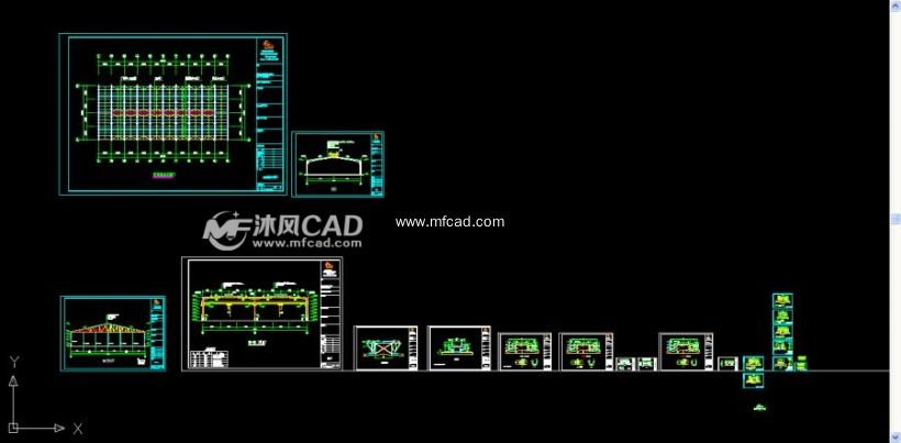 圖紙簡介本圖為鋼結構氣樓設計cad圖,圖紙包括屋面鰡條佈置圖,剖面圖