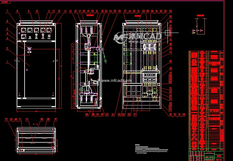 ggd型交流低压配电柜总装配图 - 其他autocad机械图纸 - 沐风图纸