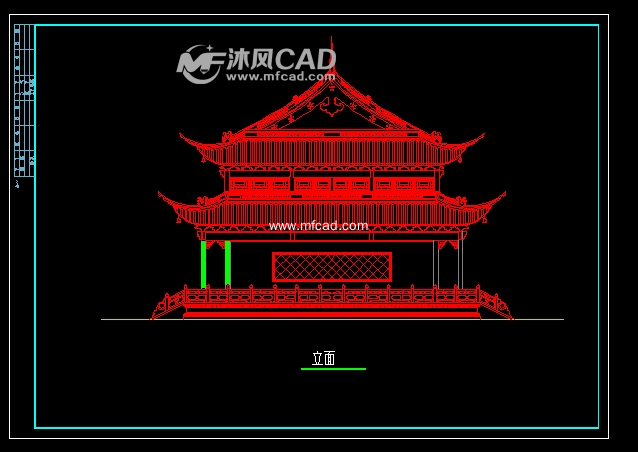 cad图纸 建筑图纸 景观及古建筑图纸 寺庙,大殿建筑图纸 本文地址